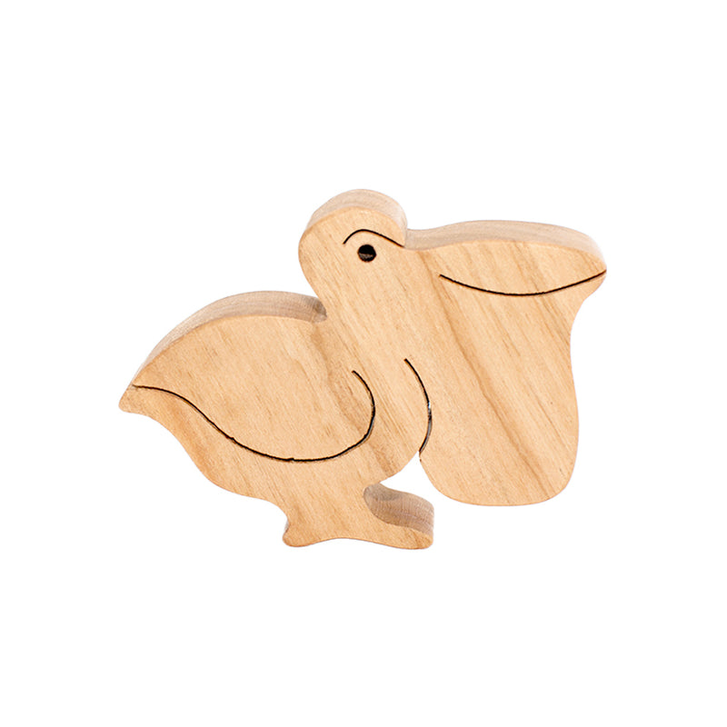 Wooden Pelican Figure