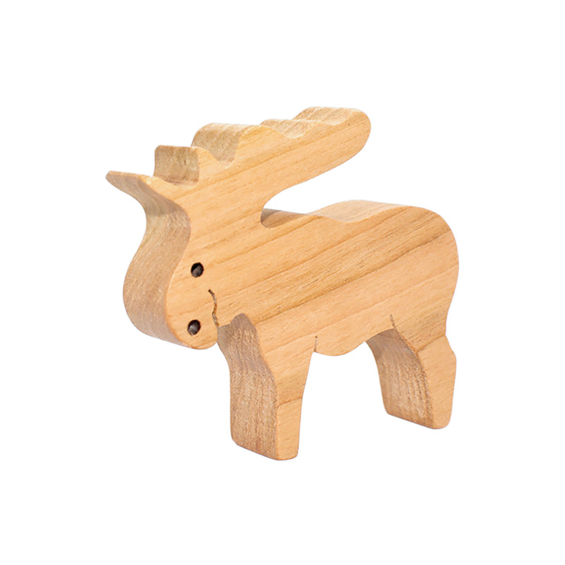 Wooden Moose Figure
