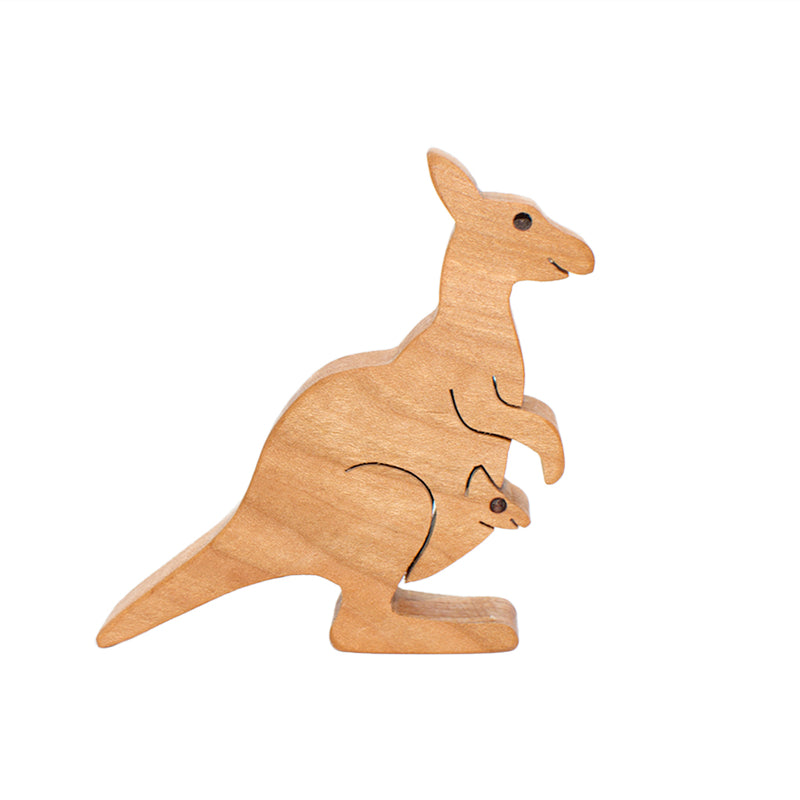 Wooden Kangaroo Figure