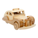Large Vintage Wooden Police Car Toy