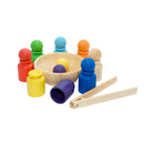 Wooden Sorting Cups & Balls - Rainbow