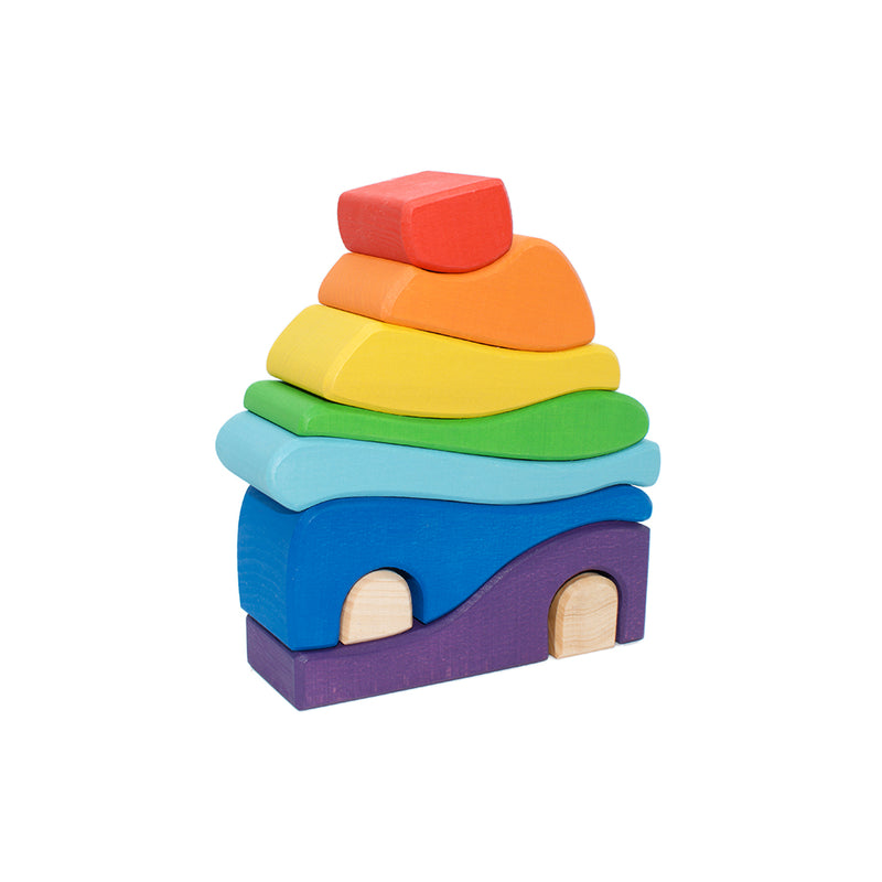 Wooden Stacking House - Rainbow
