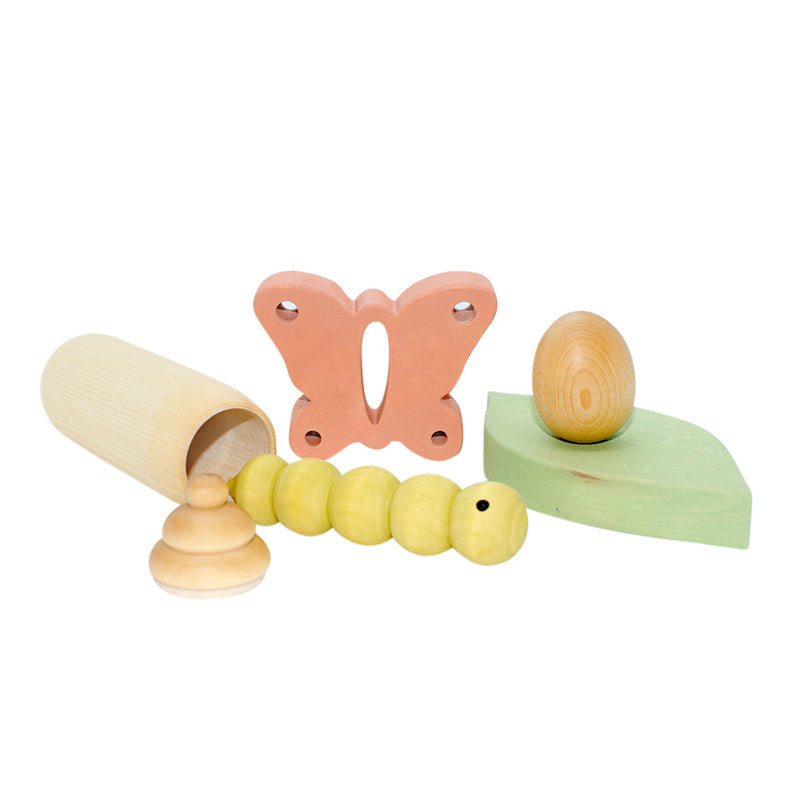 Wooden Butterfly Life Cycle Set of 5 pcs