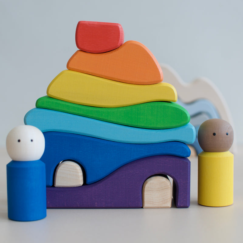 Wooden Stacking House - Rainbow