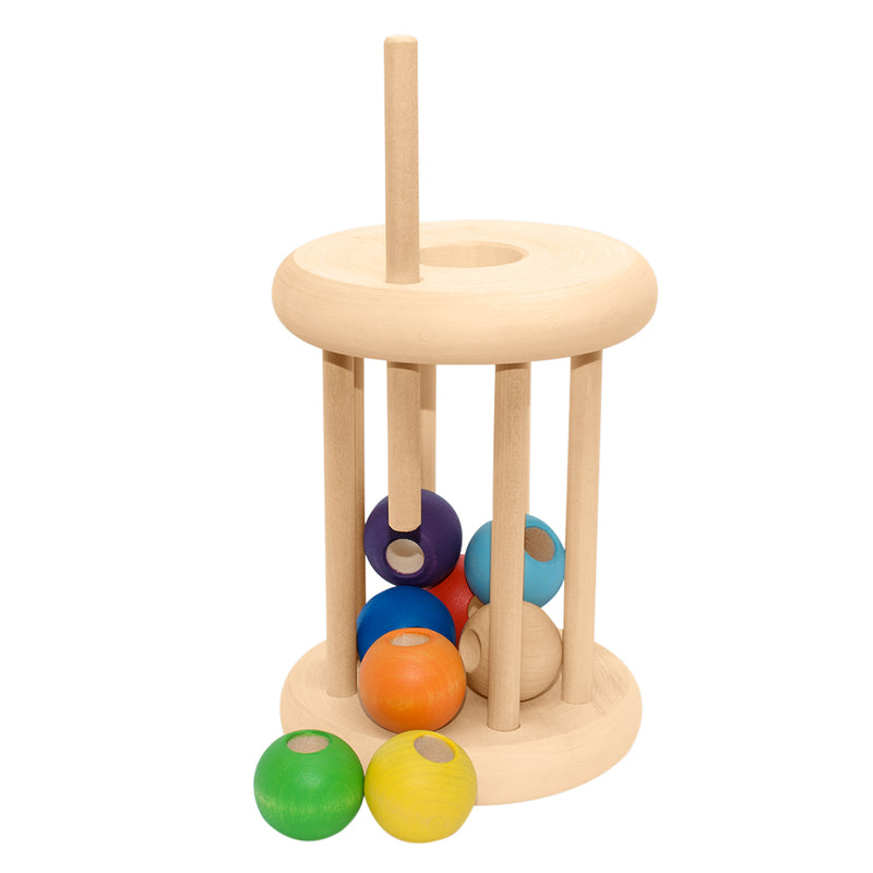 Wooden Rolling & Lacing Toy - Rainbow