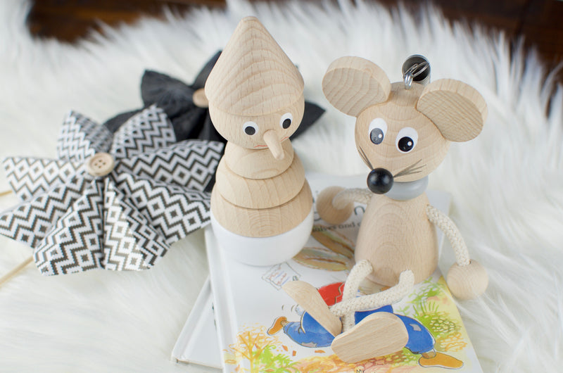 Wooden Mouse On Spring Toy