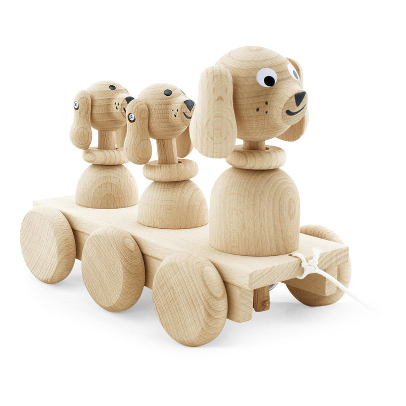Wooden Pull Along Toy Dogs | Happy Go Ducky