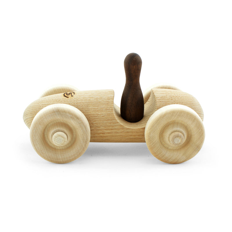 Wooden Toy Racing Car with wooden driver