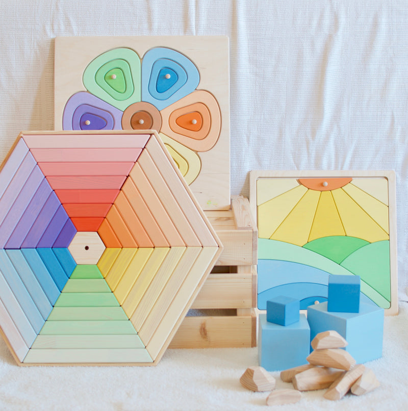handmade wooden sun puzzle