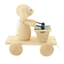 wooden pull along puppy dog toy with working musical xylophone