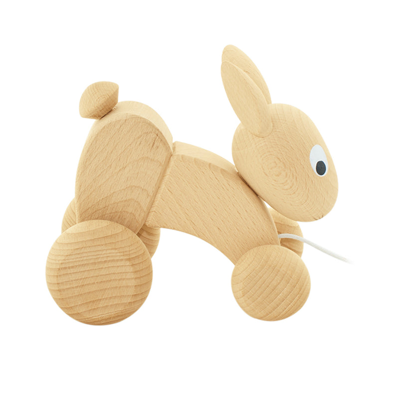wooden pull along bunny rabbit toy