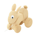 wooden pull along toy bunny rabbit