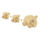 wooden pull along toy elephant family