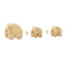 wooden pull along toy elephant family