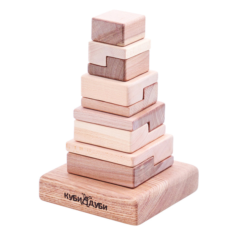Wooden Stacking Pyramid - Techno