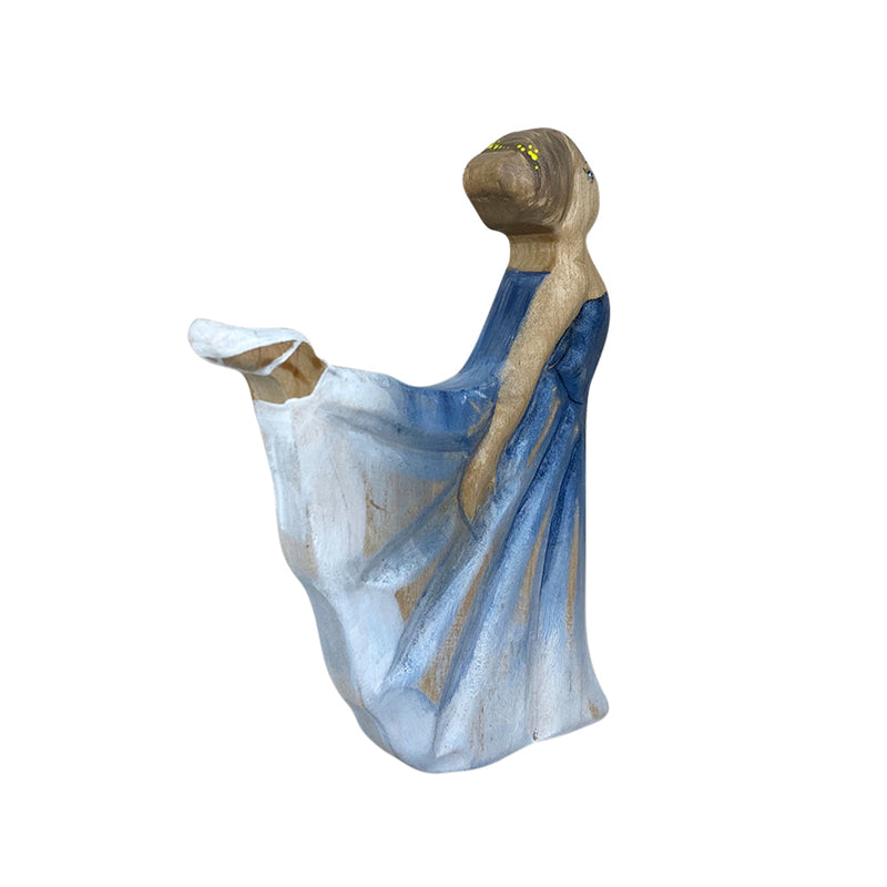 Wooden Ballerina - Blue Dress