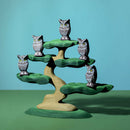 Wooden Owl Figure - Grey