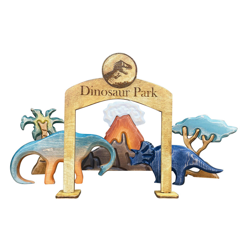 Wooden Dinosaur Park Gate