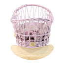 Wicker Doll Cradle - Dusty Pink