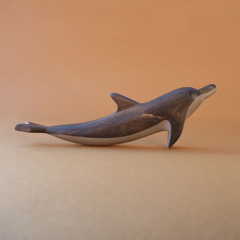 Carved Wooden Dolphin Figure