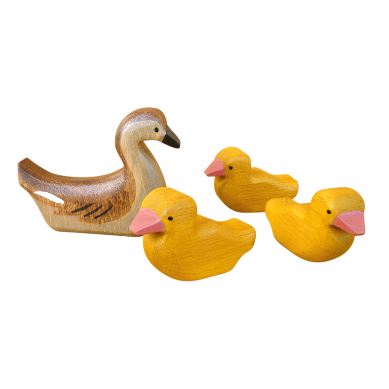 Wooden Duck & 3 Ducklings