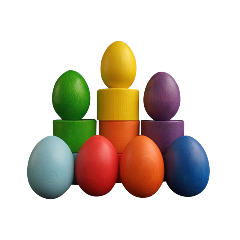 Rainbow Coloured Eggs with Cups