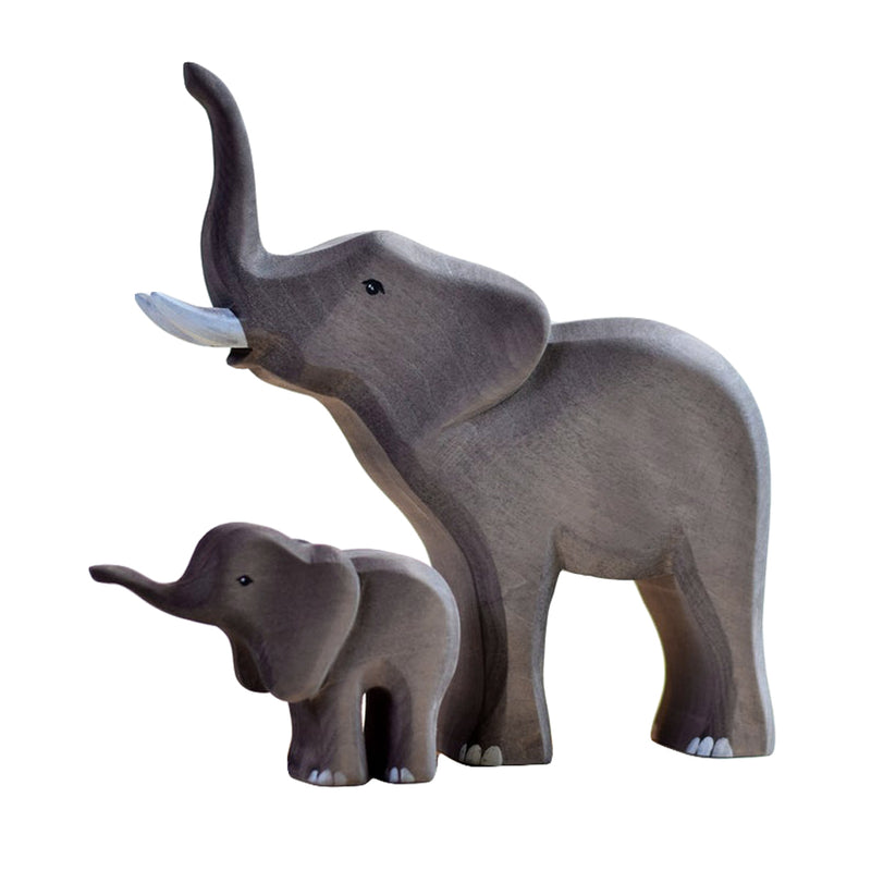 Large Wooden Elephant Toy Figures