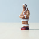 Wooden Eskimo With Sleigh and Dog Set