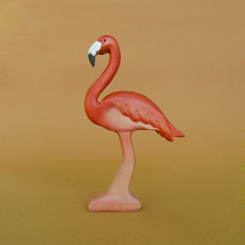 Wooden Toy Flamingo Figure