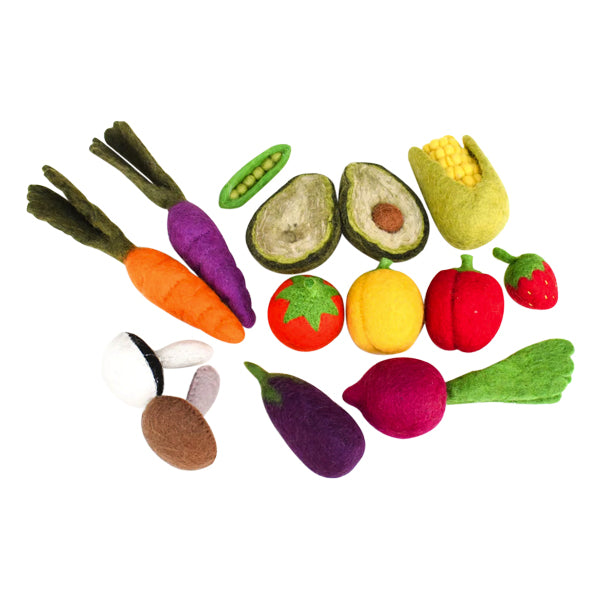 Felt Fruit & Vegetable Set - 14 Pieces