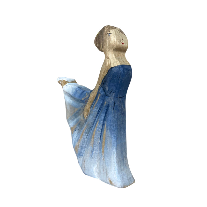 Wooden Ballerina - Blue Dress