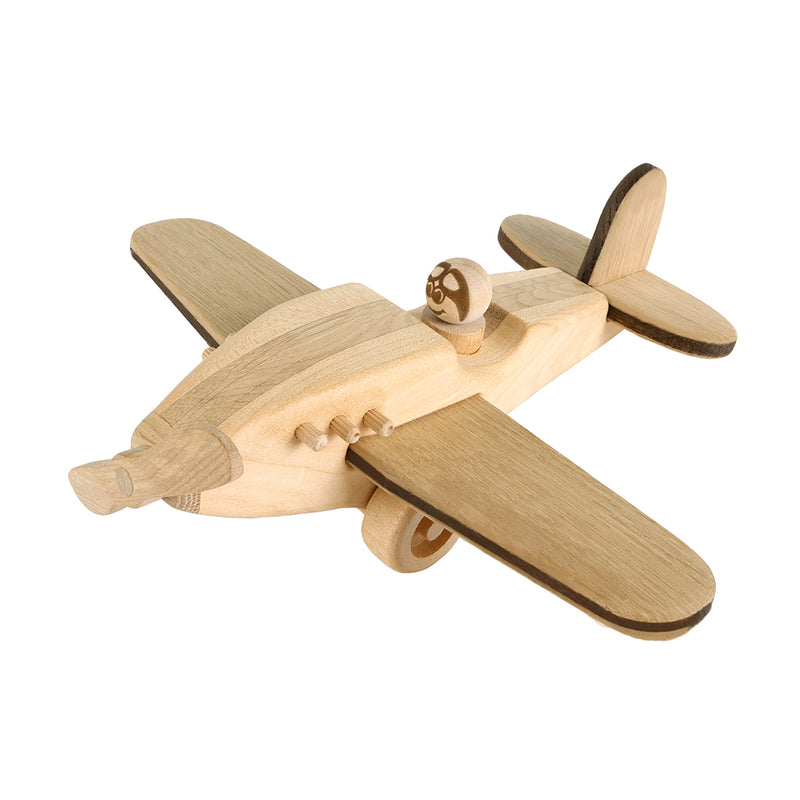 Wooden Toy Plane with Pilot