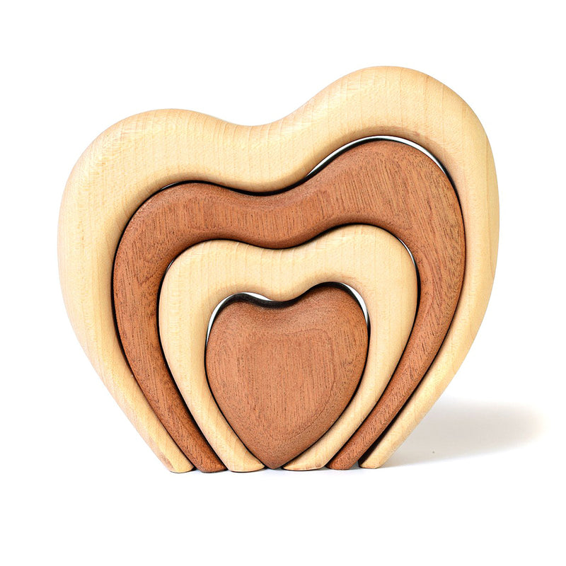 Wooden Stacking Toy With Hearts
