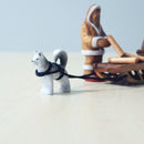 Wooden Eskimo With Sleigh and Dog Set