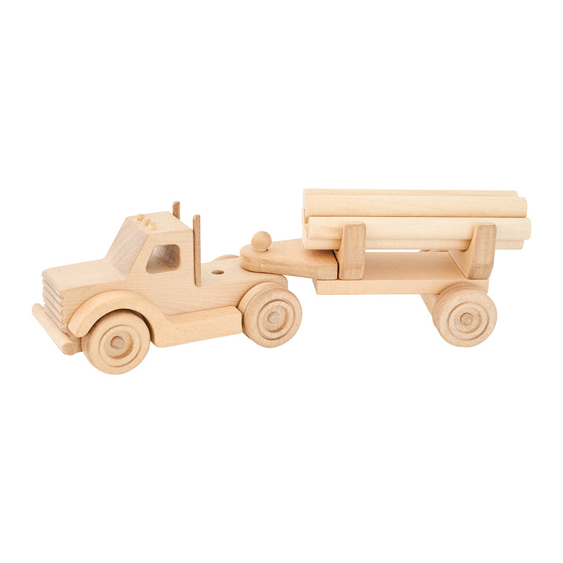 Wooden Toy Trailer Truck 