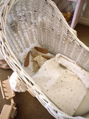 Wicker Dolls Pram High - White