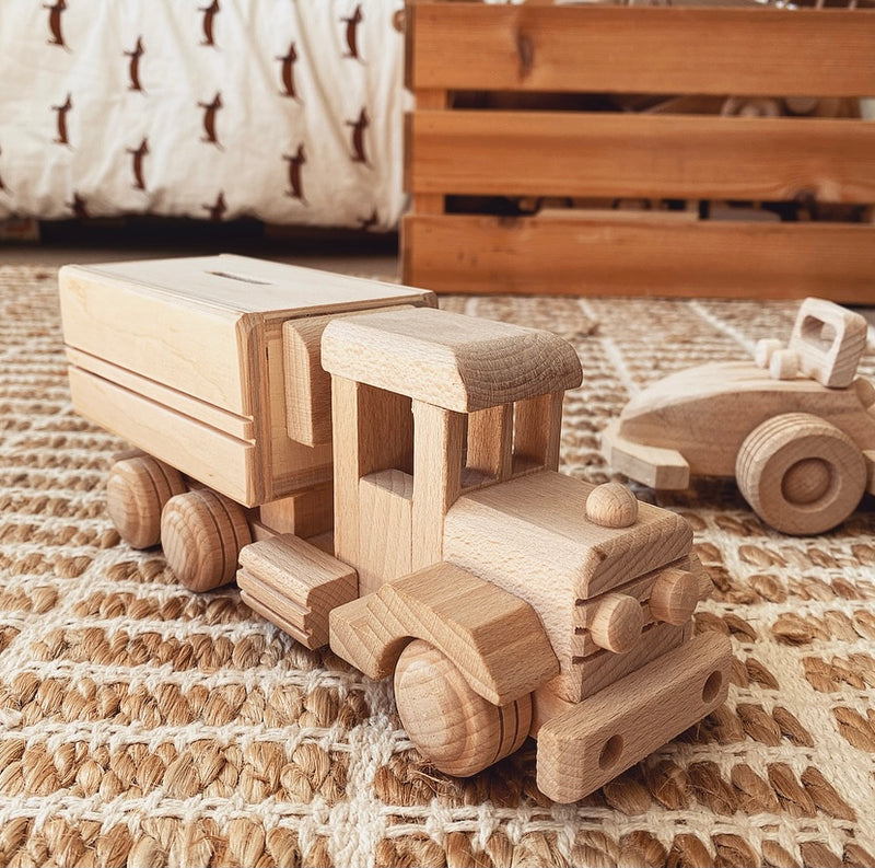 Wooden Toy Money Box Truck