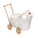 Wicker Dolls Pram White