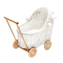 White Wicker Dolls Pram