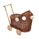 Lilu Wicker Dolls Pram Natural Colour 
