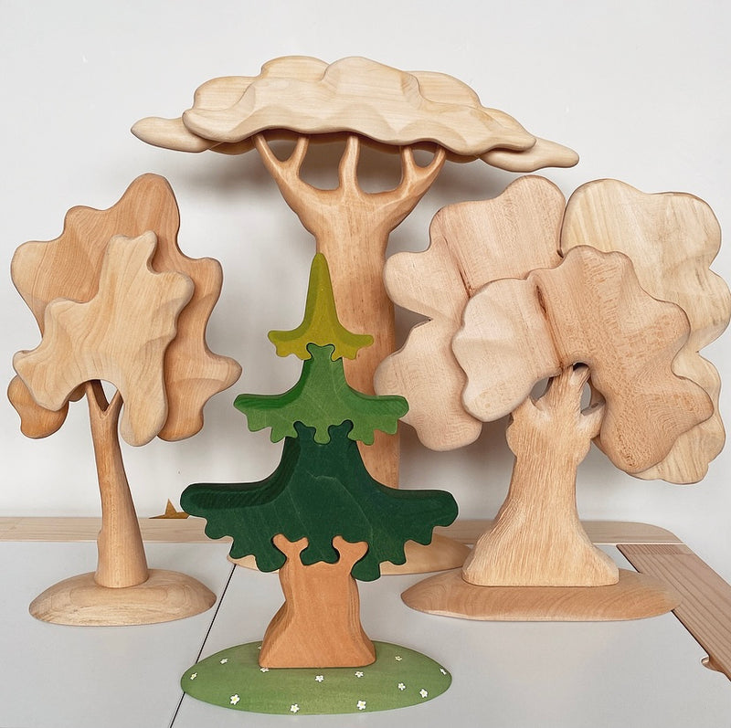 Collection Of Large Wooden Trees For Play