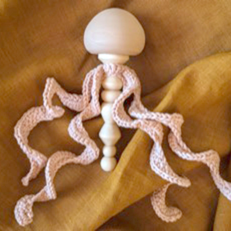 Wooden Crochet Jellyfish Rattle