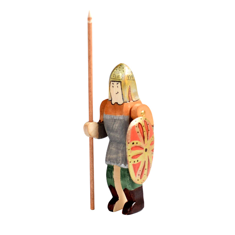 Wooden Dacian Knight With Spear & Shield