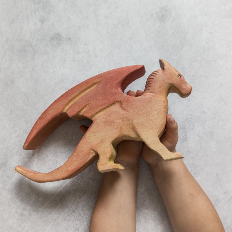 Large Wooden Dragon - Red