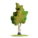 Large Wooden Green Birch Tree