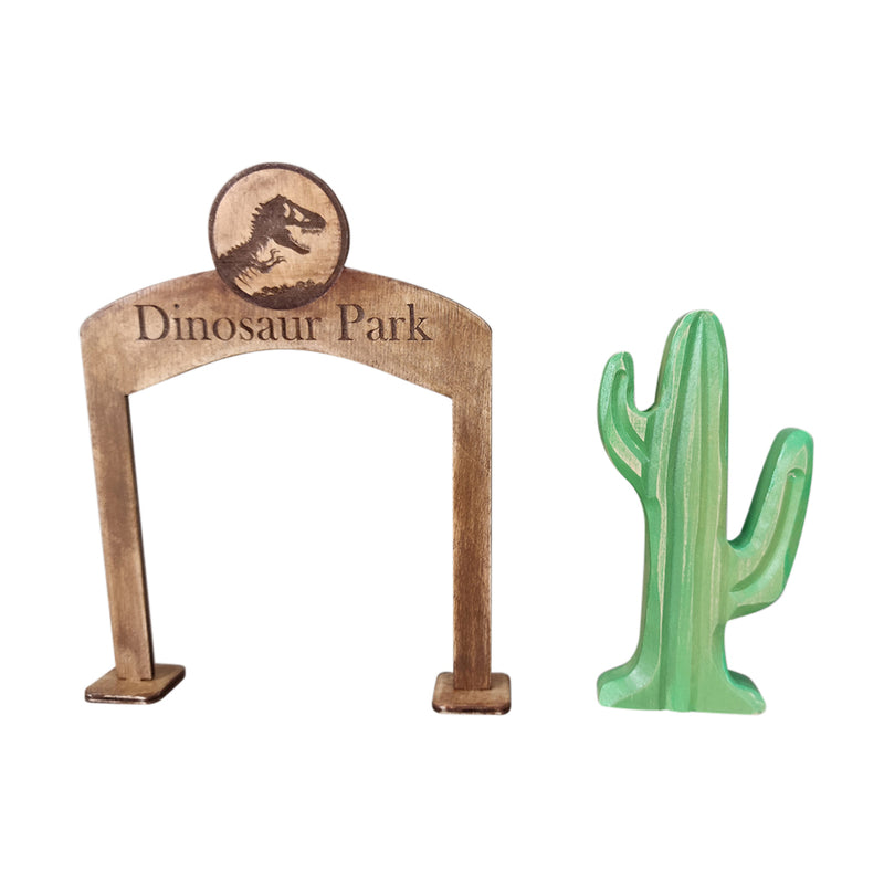 Wooden Dinosaur Park Gate
