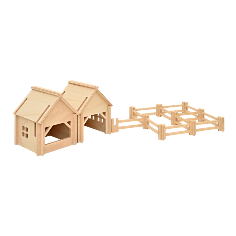 Wooden Farm Set with Fencing - Large Set