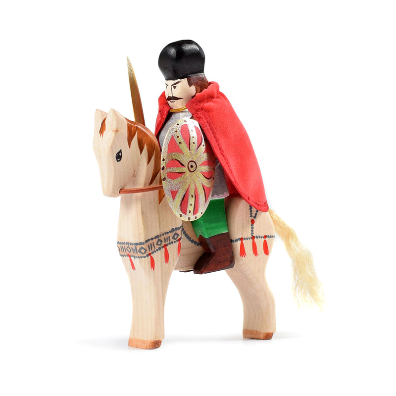Wooden Knight & Horse Figure