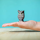 Wooden Owl Figure - Grey