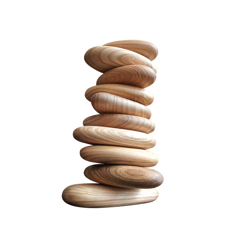 Wooden Stacking Pebbles - Catalpa